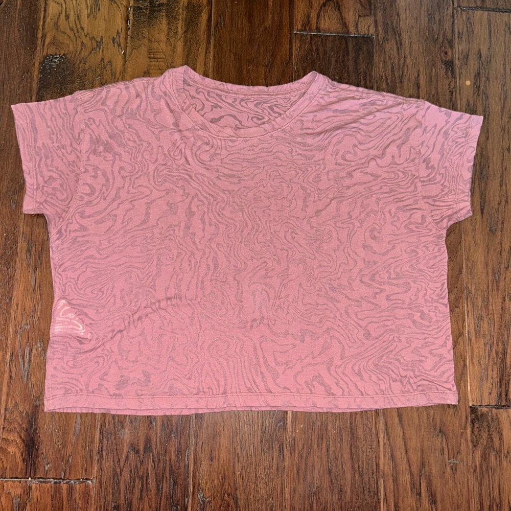 Lululemon Athletica Pink Boxy Crop T-Shirt